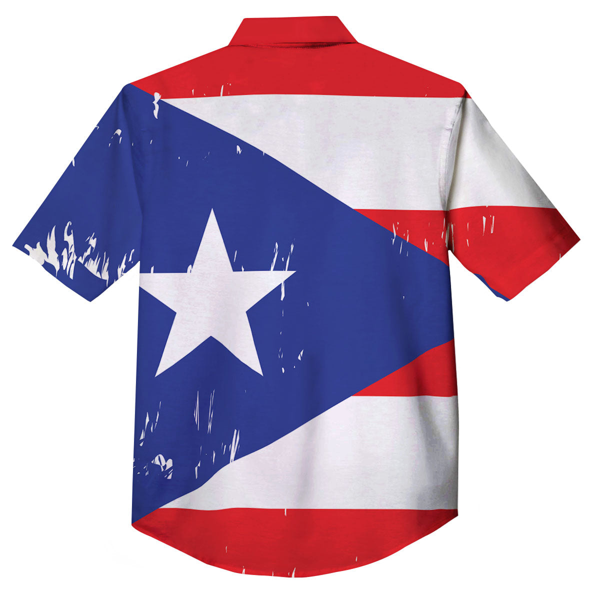 Puerto Rico Flag Print Button Up Shirt-grizzshop