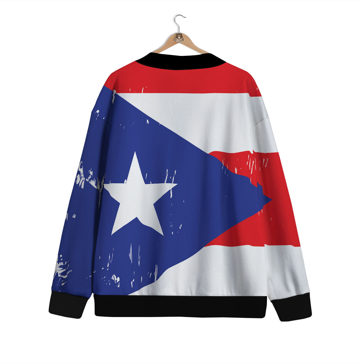 Puerto Rico Flag Print Cardigan-grizzshop