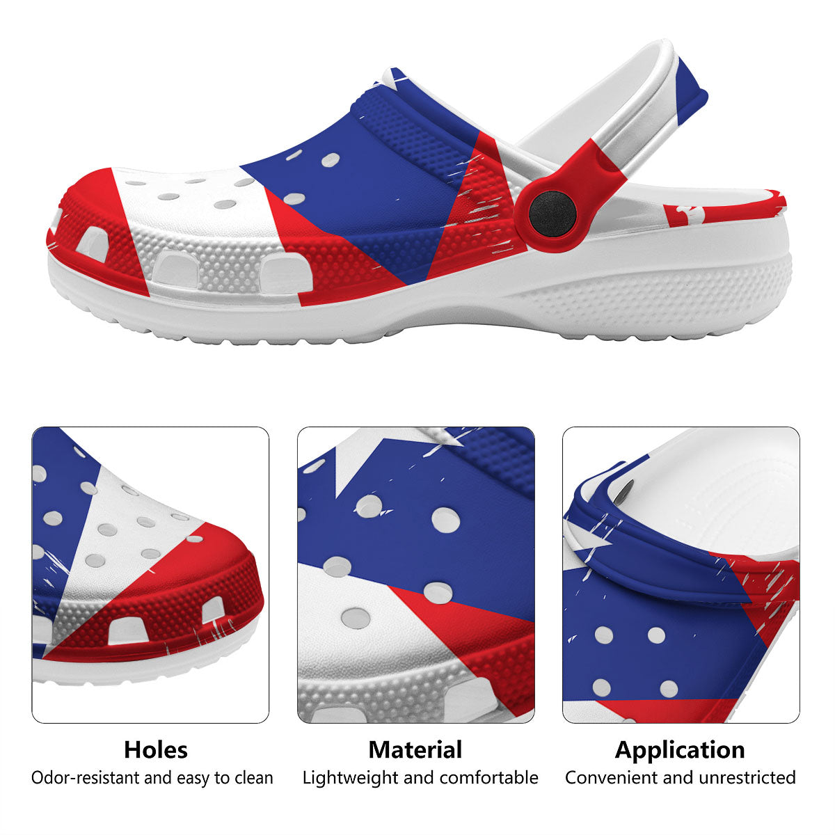Puerto Rico Flag Print Clog-grizzshop