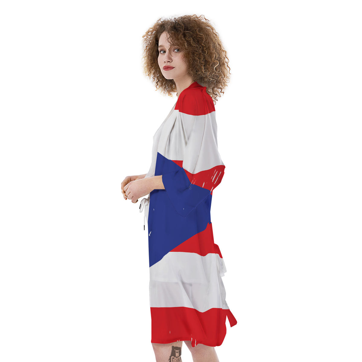 Puerto Rico Flag Print Kimono-grizzshop