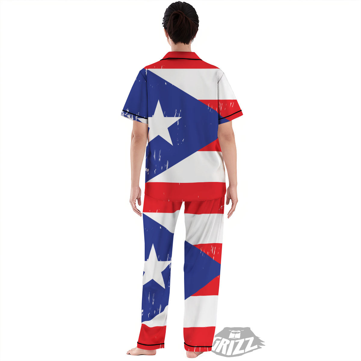 Puerto Rico Flag Print Women's Pajamas Set-grizzshop