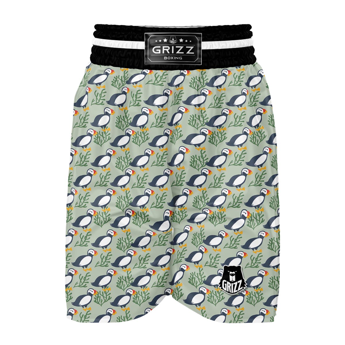 Puffin Cute Pattern Print Boxing Shorts-grizzshop