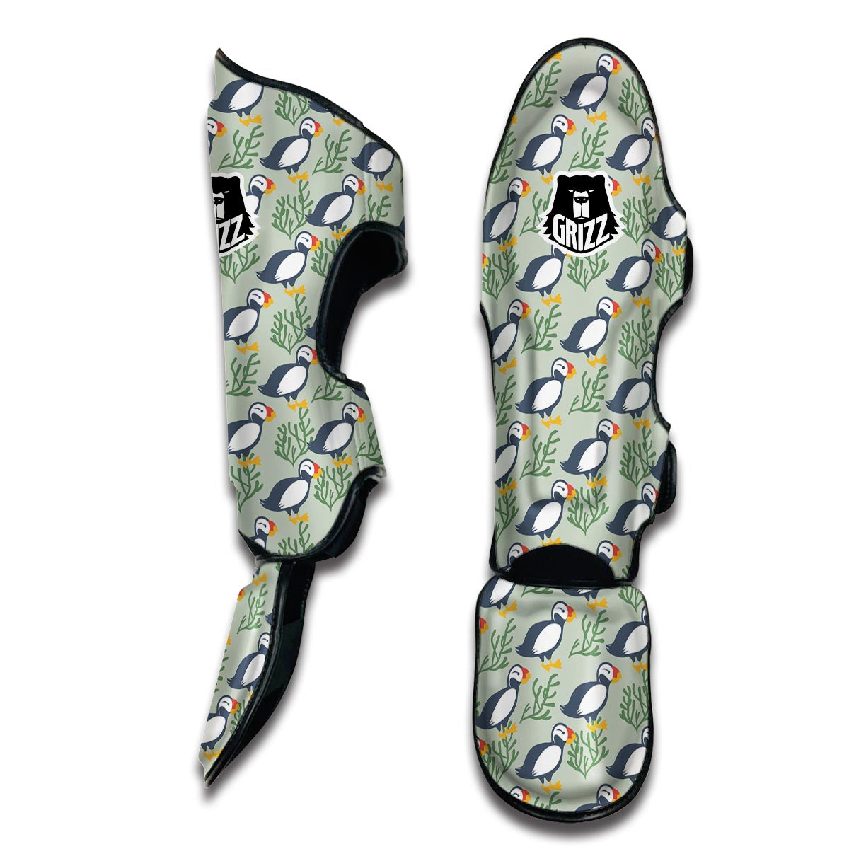 Puffin Cute Pattern Print Muay Thai Shin Guards-grizzshop