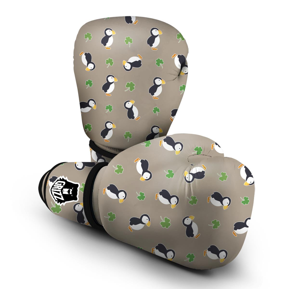 Puffin Print Pattern Boxing Gloves-grizzshop