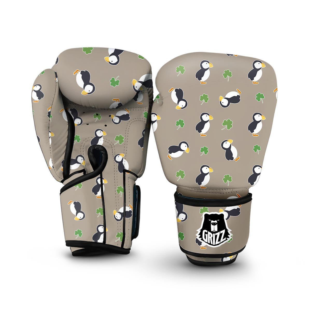 Puffin Print Pattern Boxing Gloves-grizzshop
