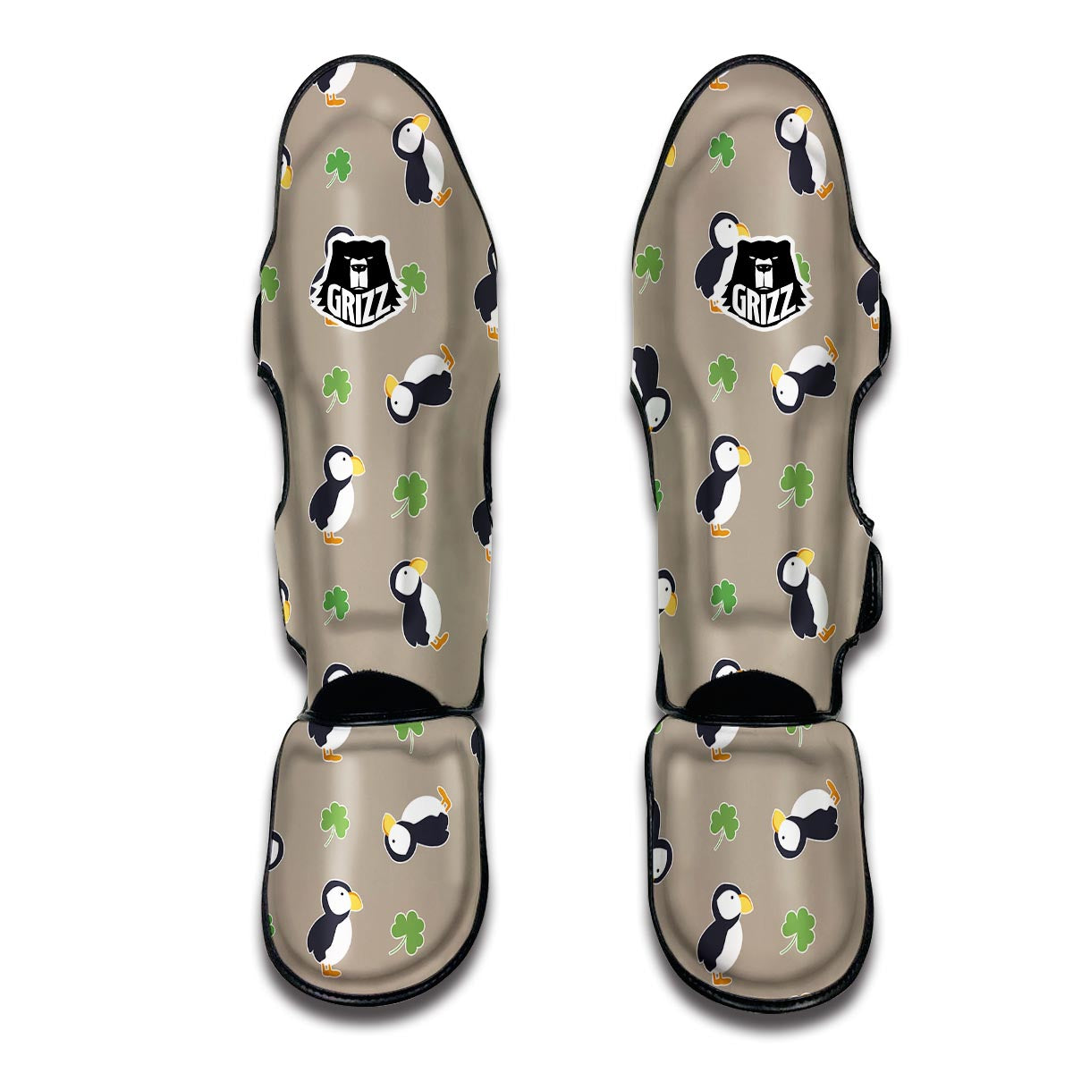 Puffin Print Pattern Muay Thai Shin Guards-grizzshop