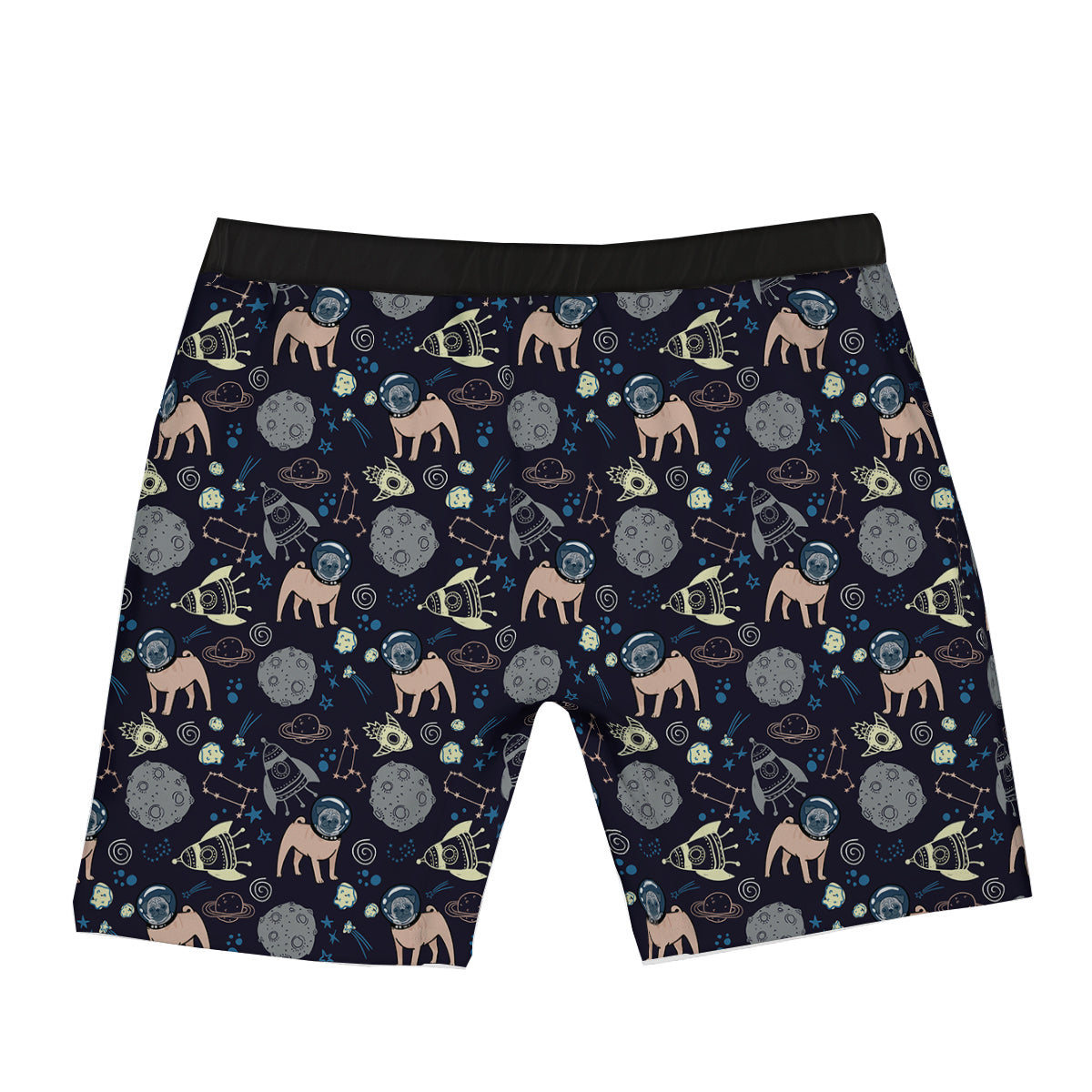 Pug And Astronaut In The Space Print Pattern Boxer Briefs-grizzshop
