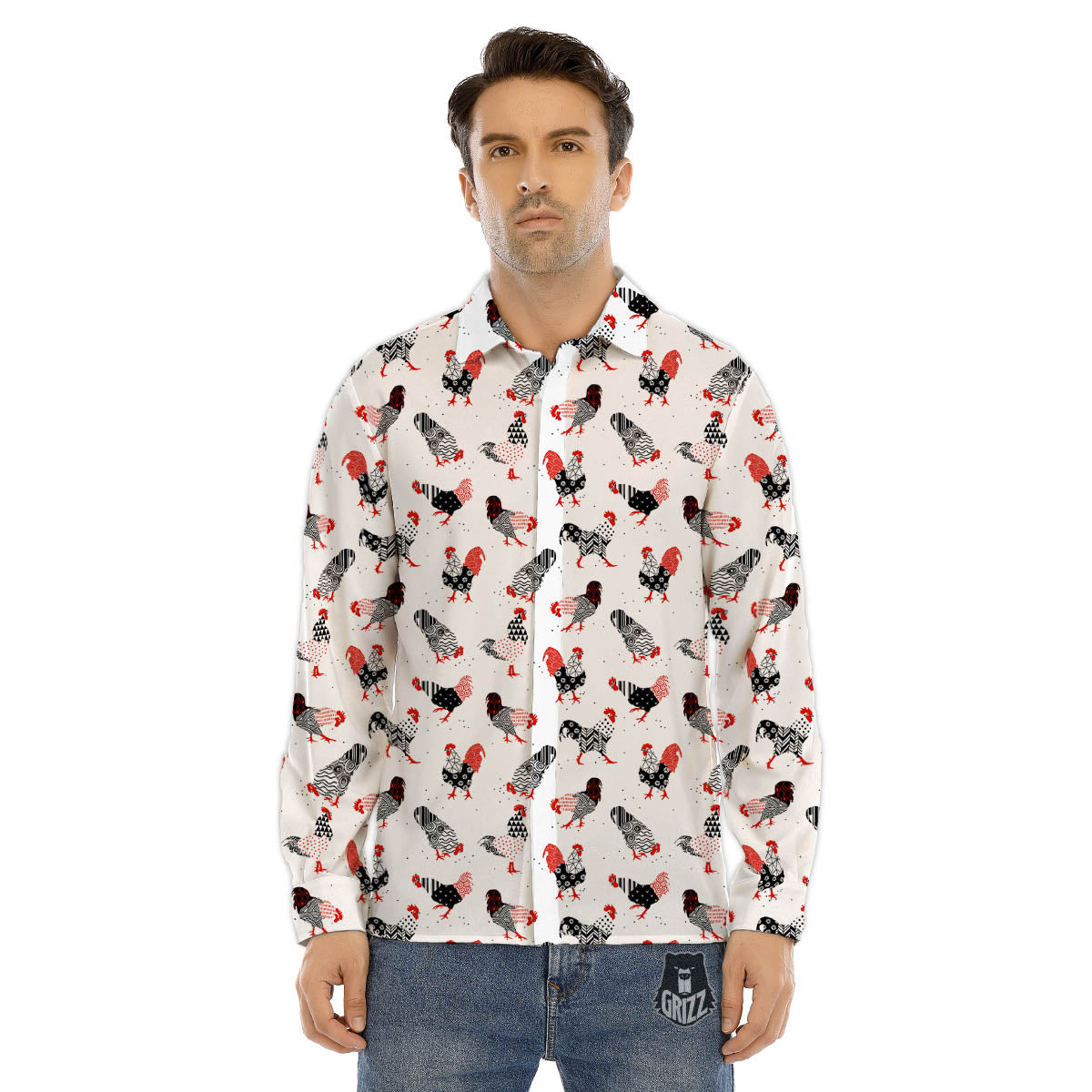 Pug And Astronaut In The Space Print Pattern Men's Dress Shirts-grizzshop