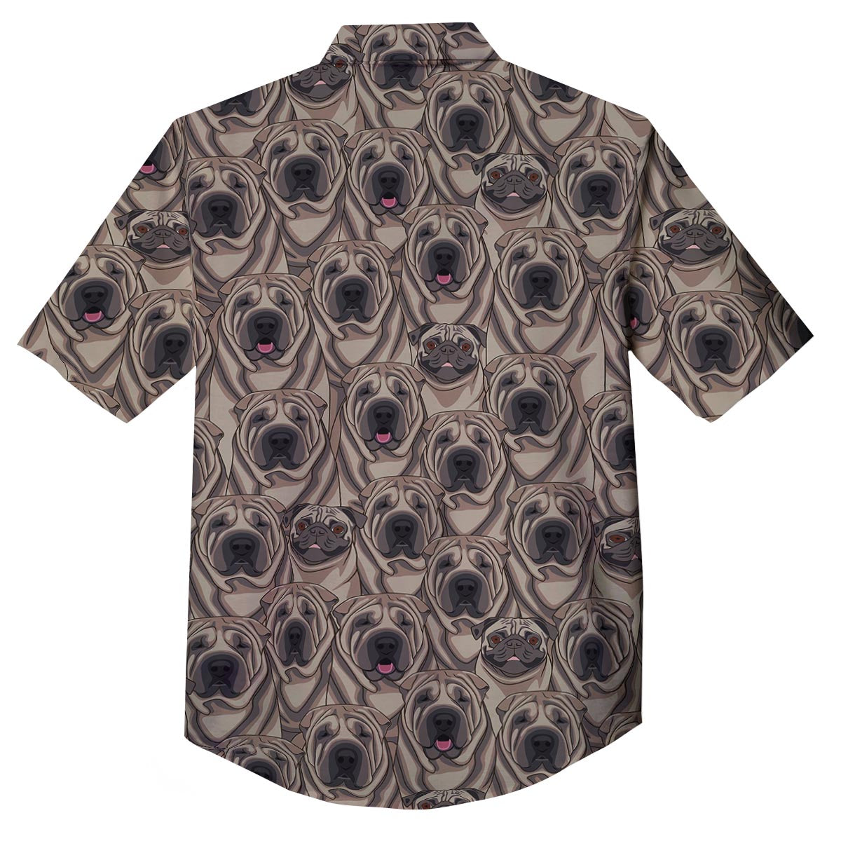 Pug And Shar Pei Print Pattern Button Up Shirt-grizzshop