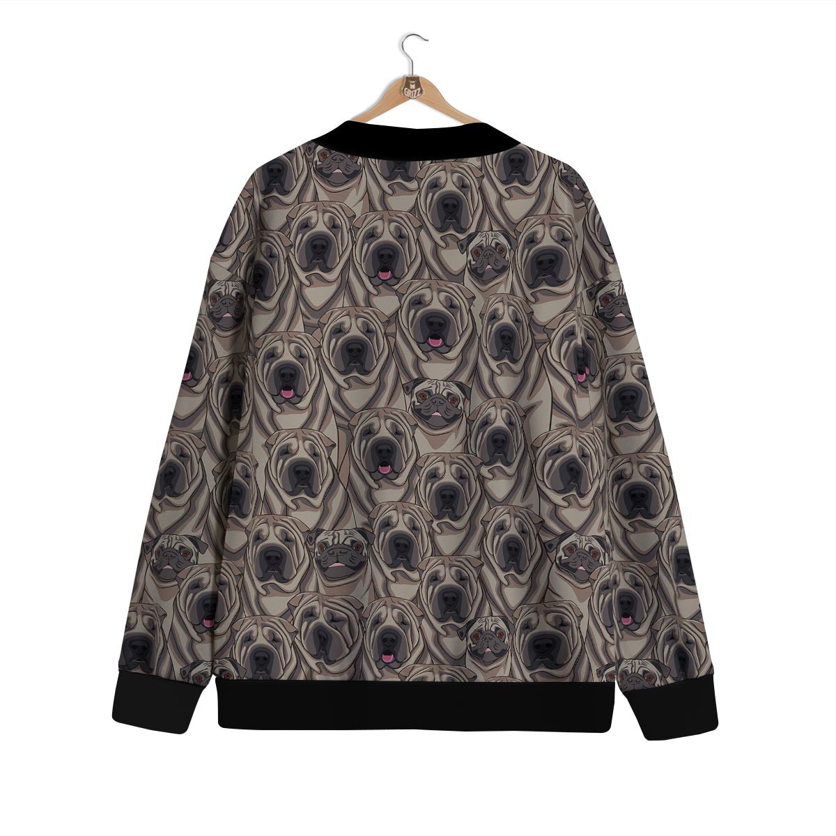 Pug And Shar Pei Print Pattern Cardigan-grizzshop