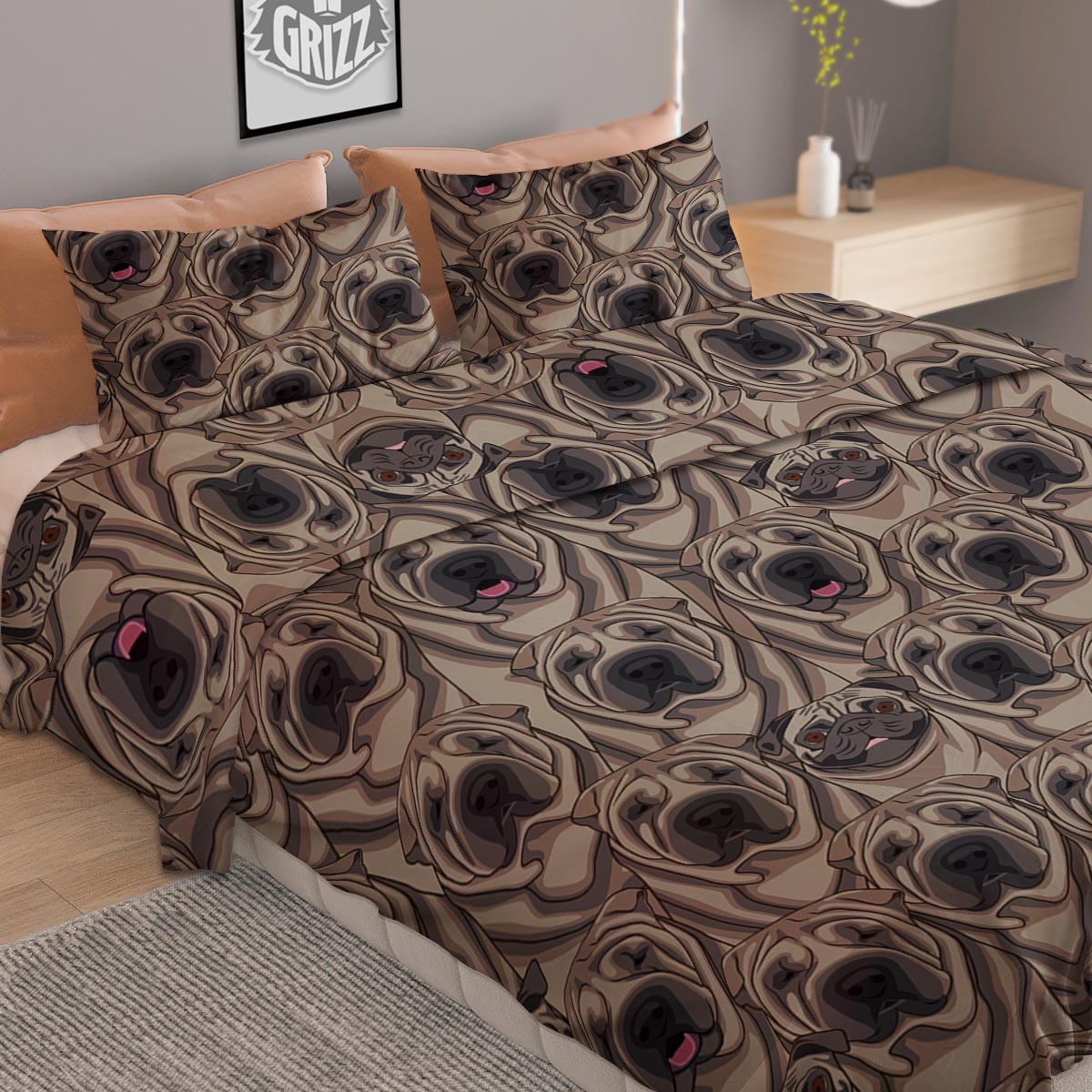 Polka Dot White And Black Print Pattern Duvet Cover Bedding Set