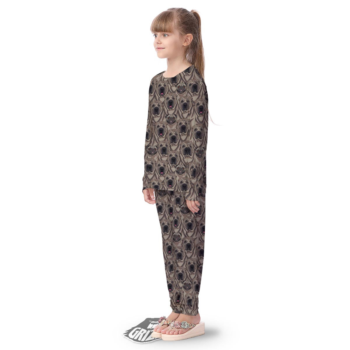 Pug And Shar Pei Print Pattern Kid's Pajamas-grizzshop