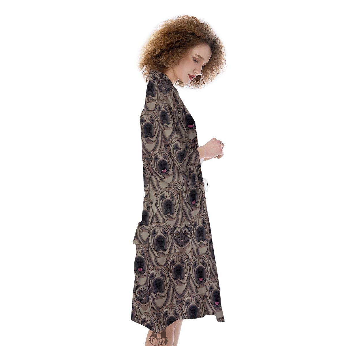 Pug And Shar Pei Print Pattern Kimono-grizzshop