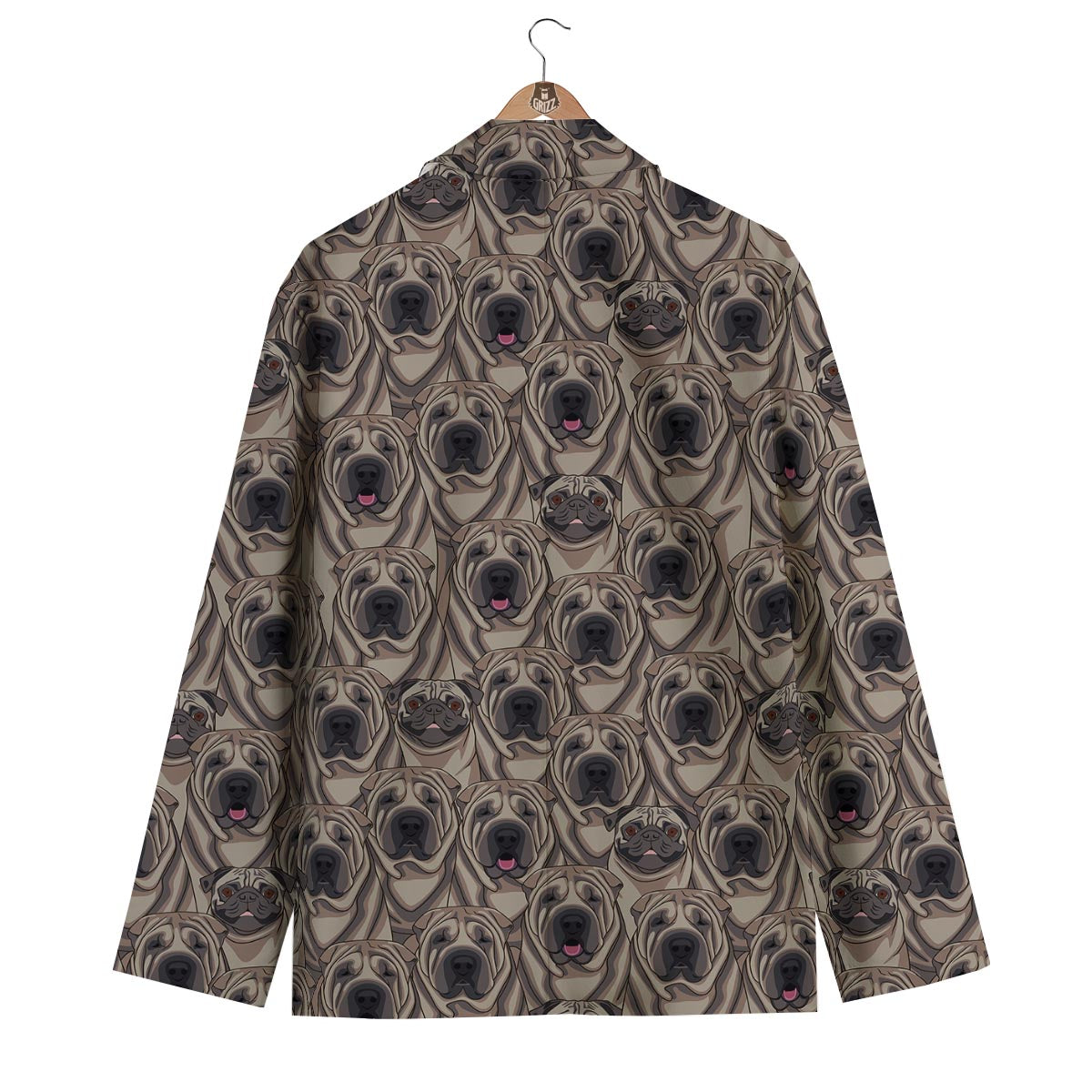 Pug And Shar Pei Print Pattern Men's Blazer-grizzshop