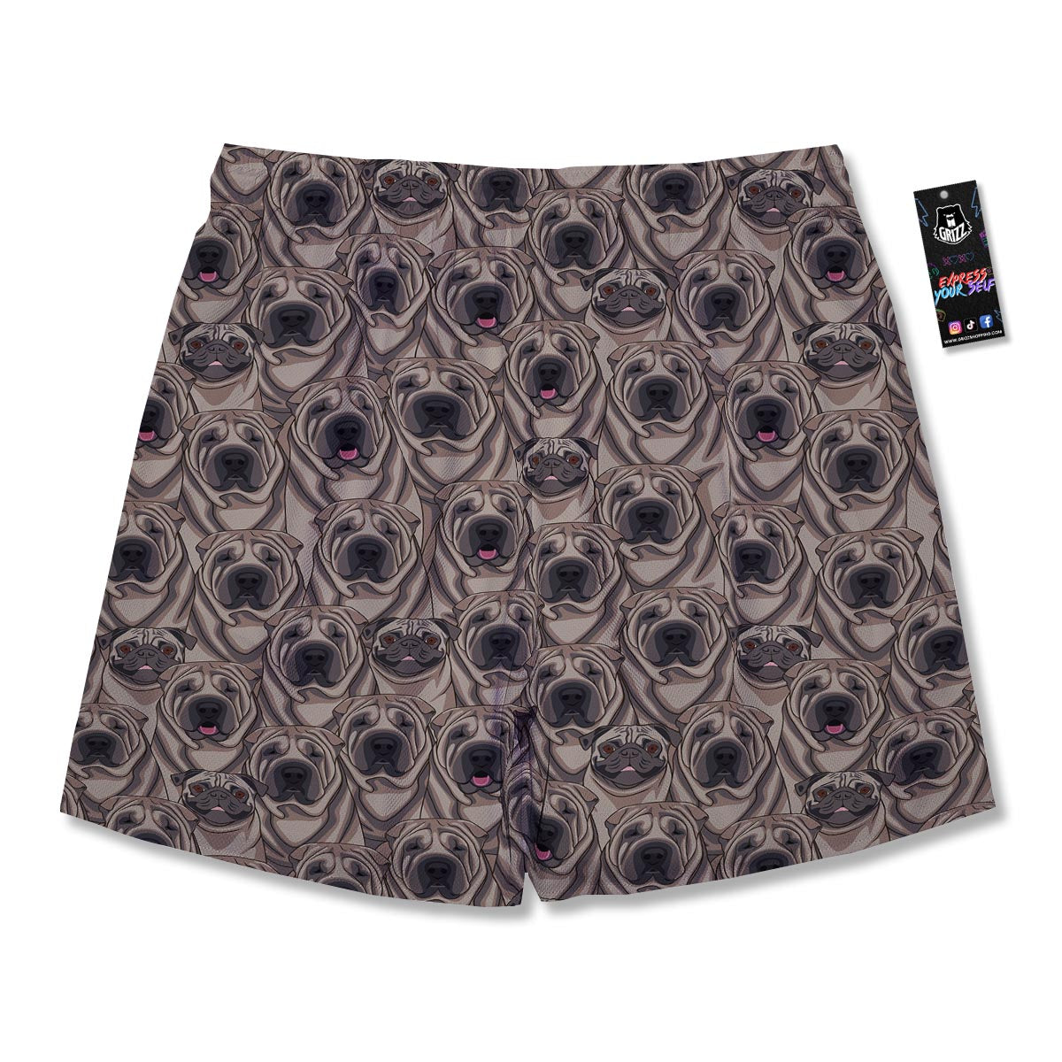 Pug And Shar Pei Print Pattern Men's Running Shorts-grizzshop