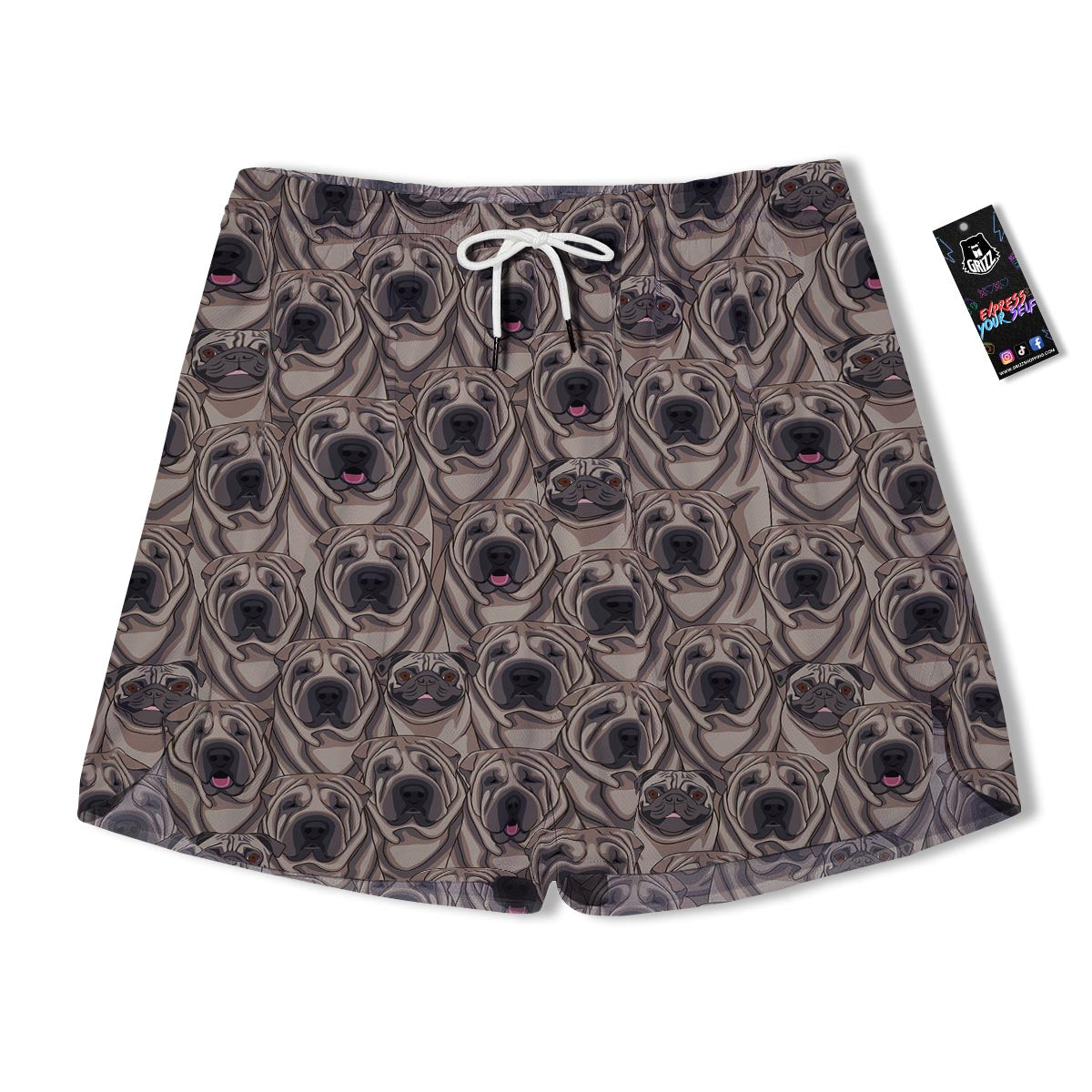 Pug And Shar Pei Print Pattern Men's Running Shorts-grizzshop