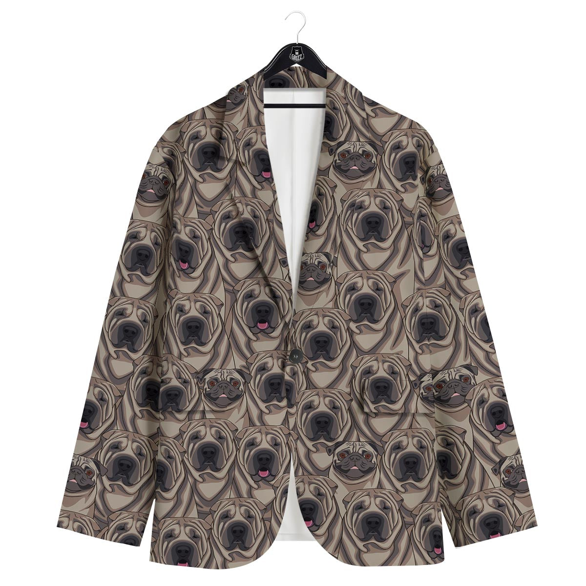 Pug And Shar Pei Print Pattern Men's Sport Coat-grizzshop