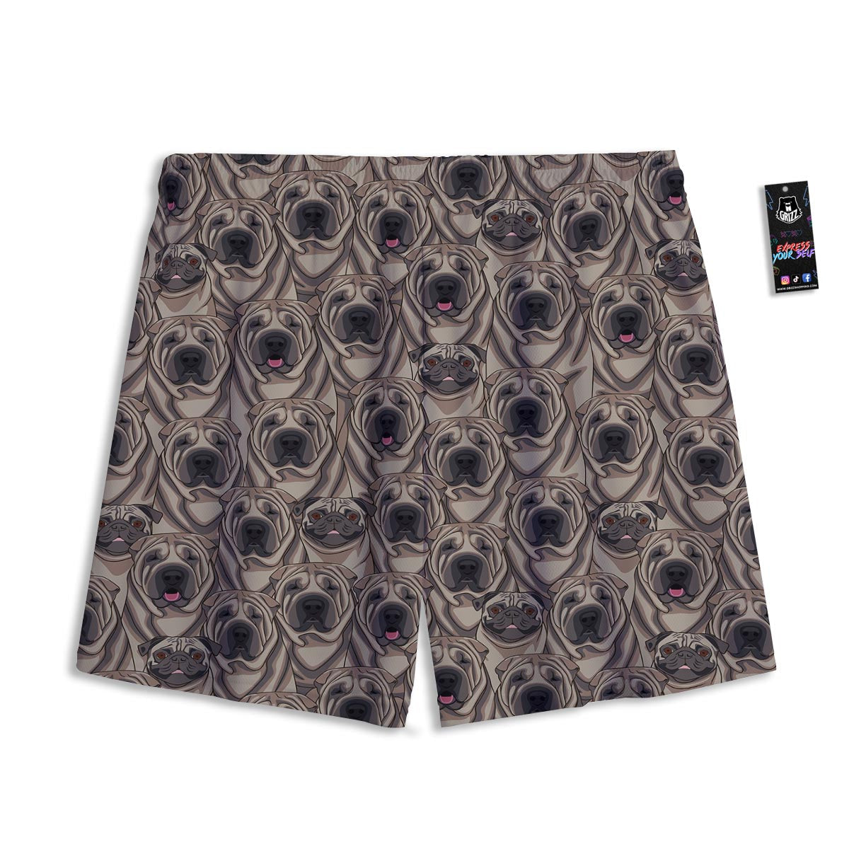 Pug And Shar Pei Print Pattern Mesh Shorts