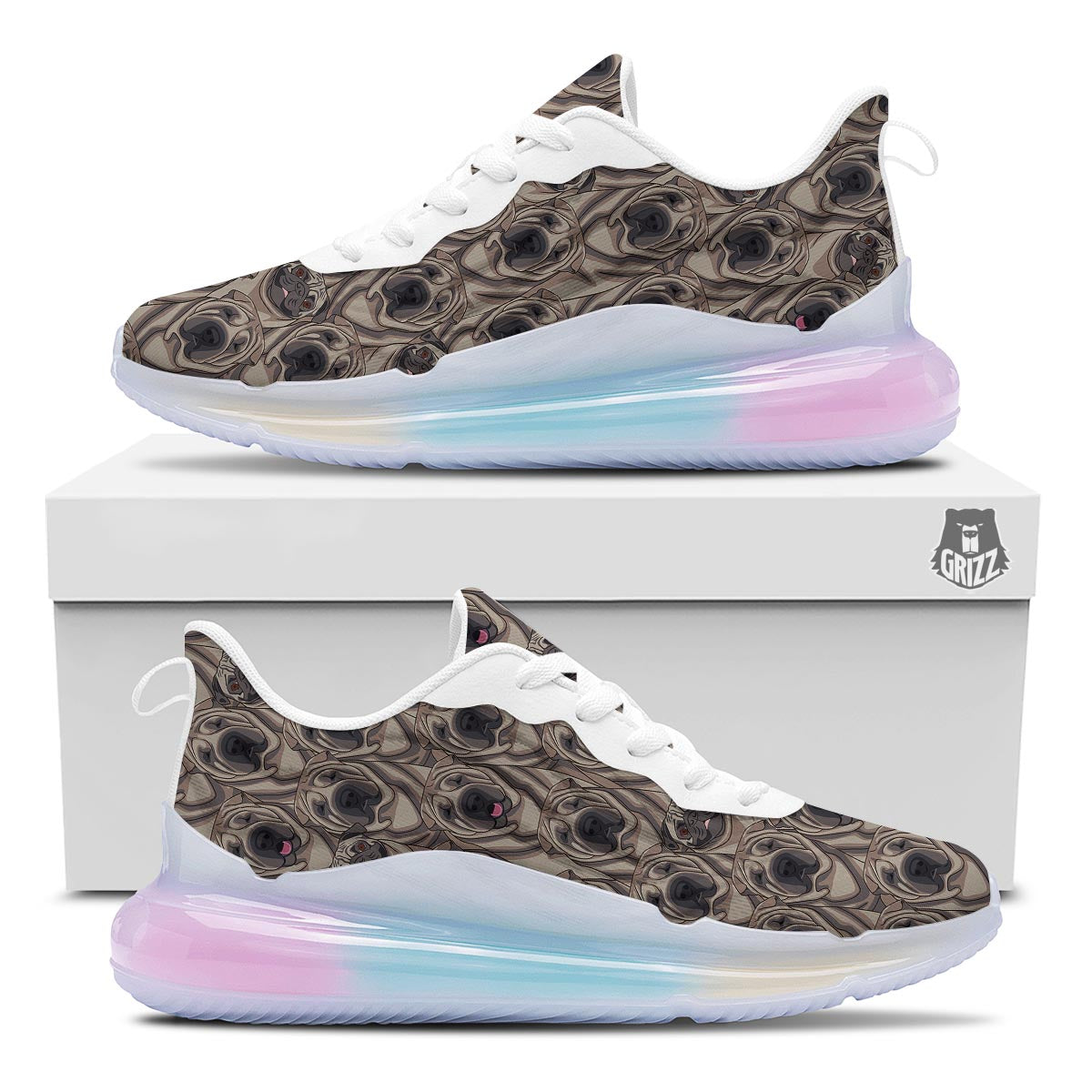 Pug And Shar Pei Print Pattern Running Sneakers-grizzshop