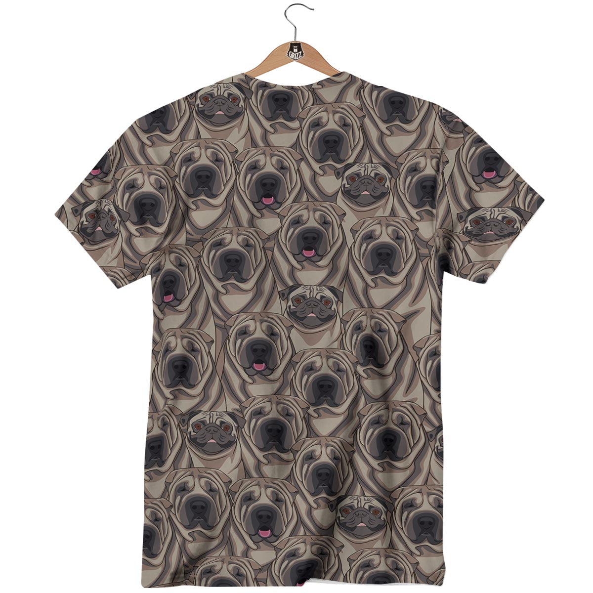 Pug And Shar Pei Print Pattern T-Shirt-grizzshop