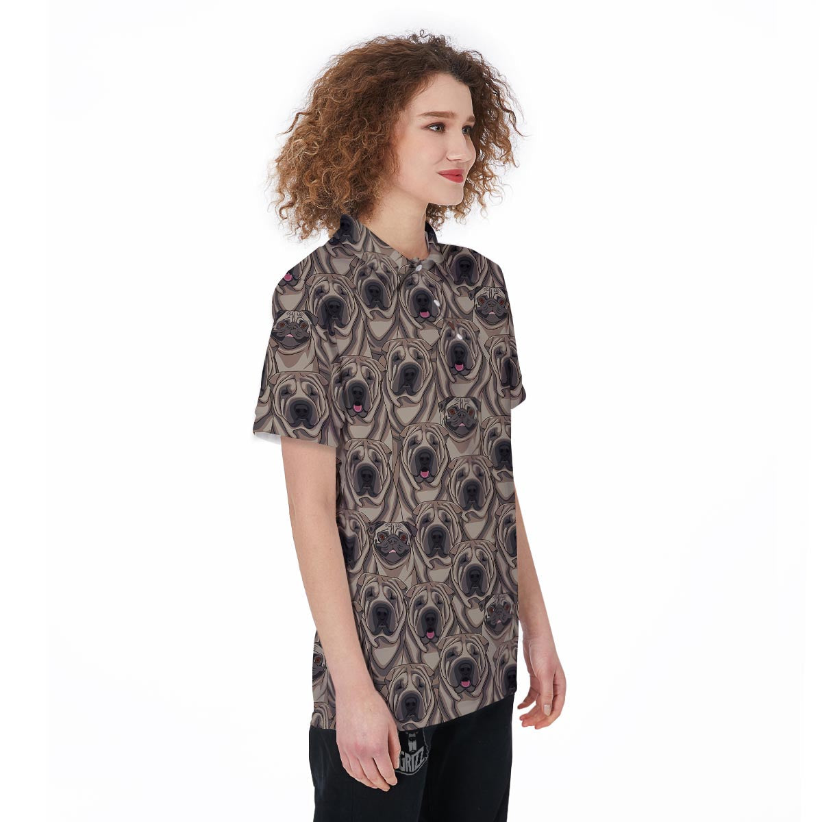 Pug And Shar Pei Print Pattern Women's Golf Shirts-grizzshop