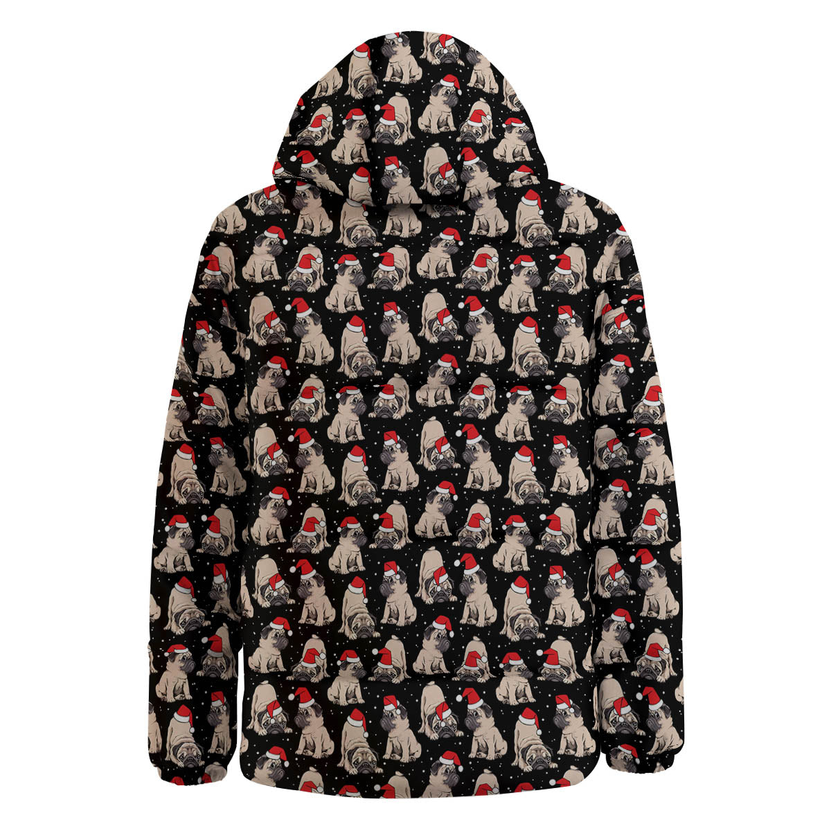 Pug Christmas Santa Print Pattern Down Jacket-grizzshop