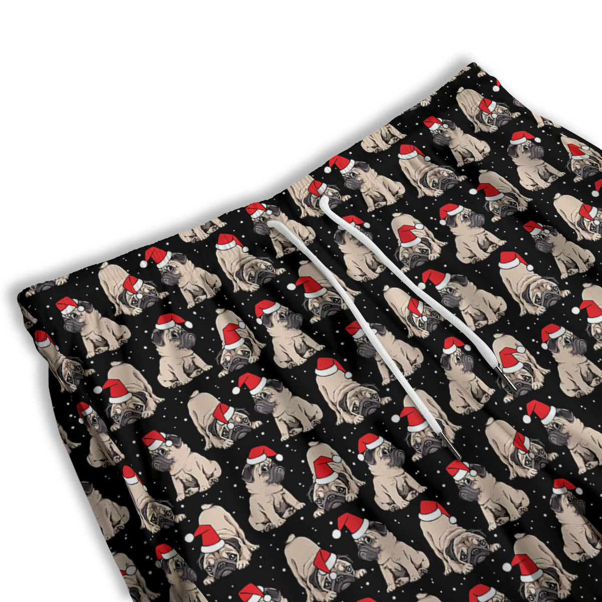 Pug Christmas Santa Print Pattern Men's Athletic Shorts