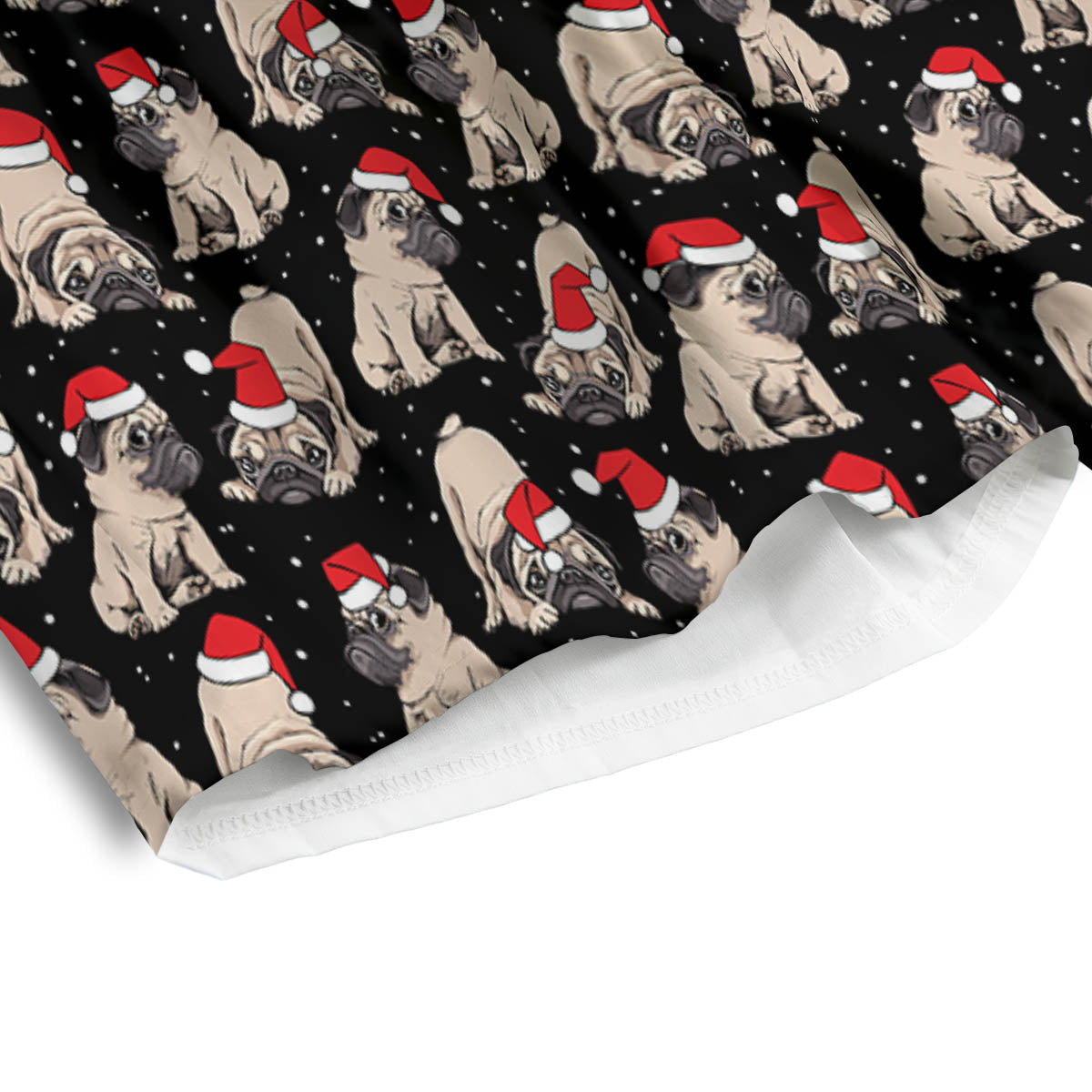 Pug Christmas Santa Print Pattern Men's Athletic Shorts