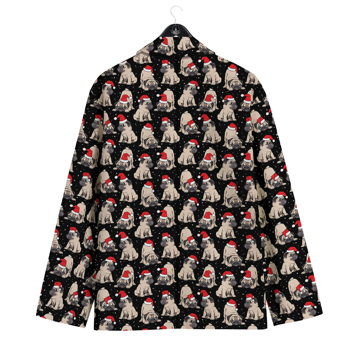 Pug Christmas Santa Print Pattern Men's Sport Coat-grizzshop