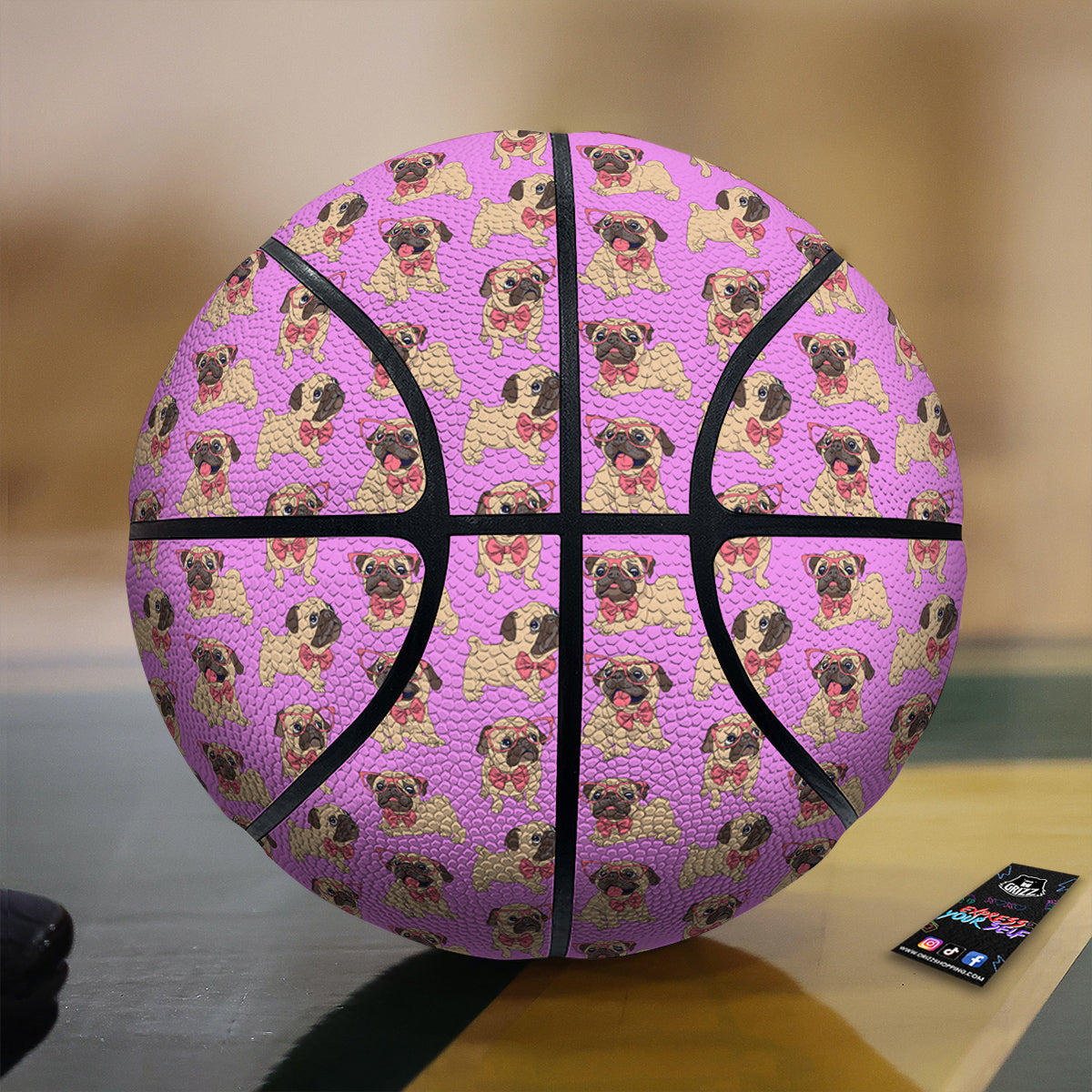Pug Cute Print Pattern Basketball-grizzshop
