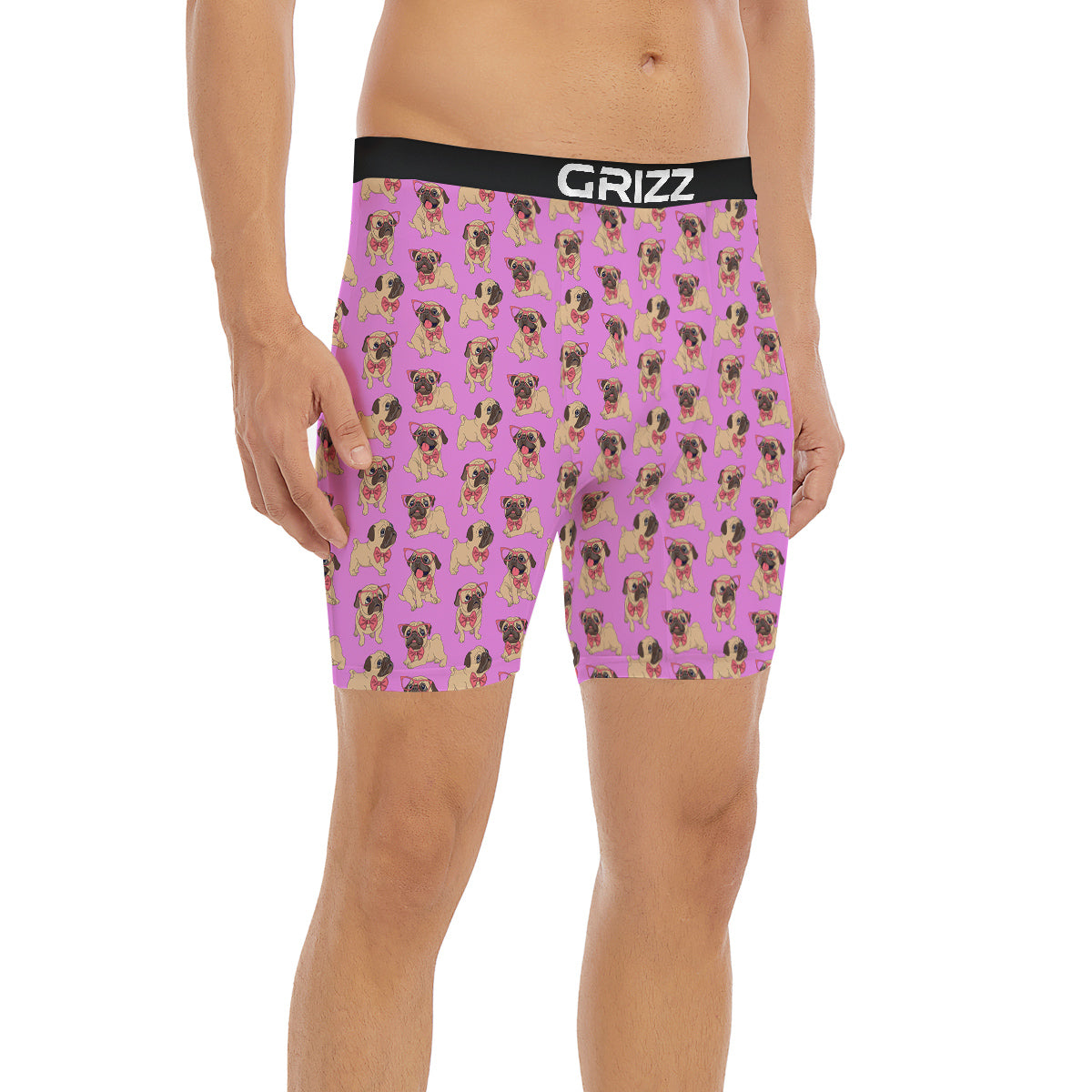 Pug Cute Print Pattern Boxer Briefs-grizzshop