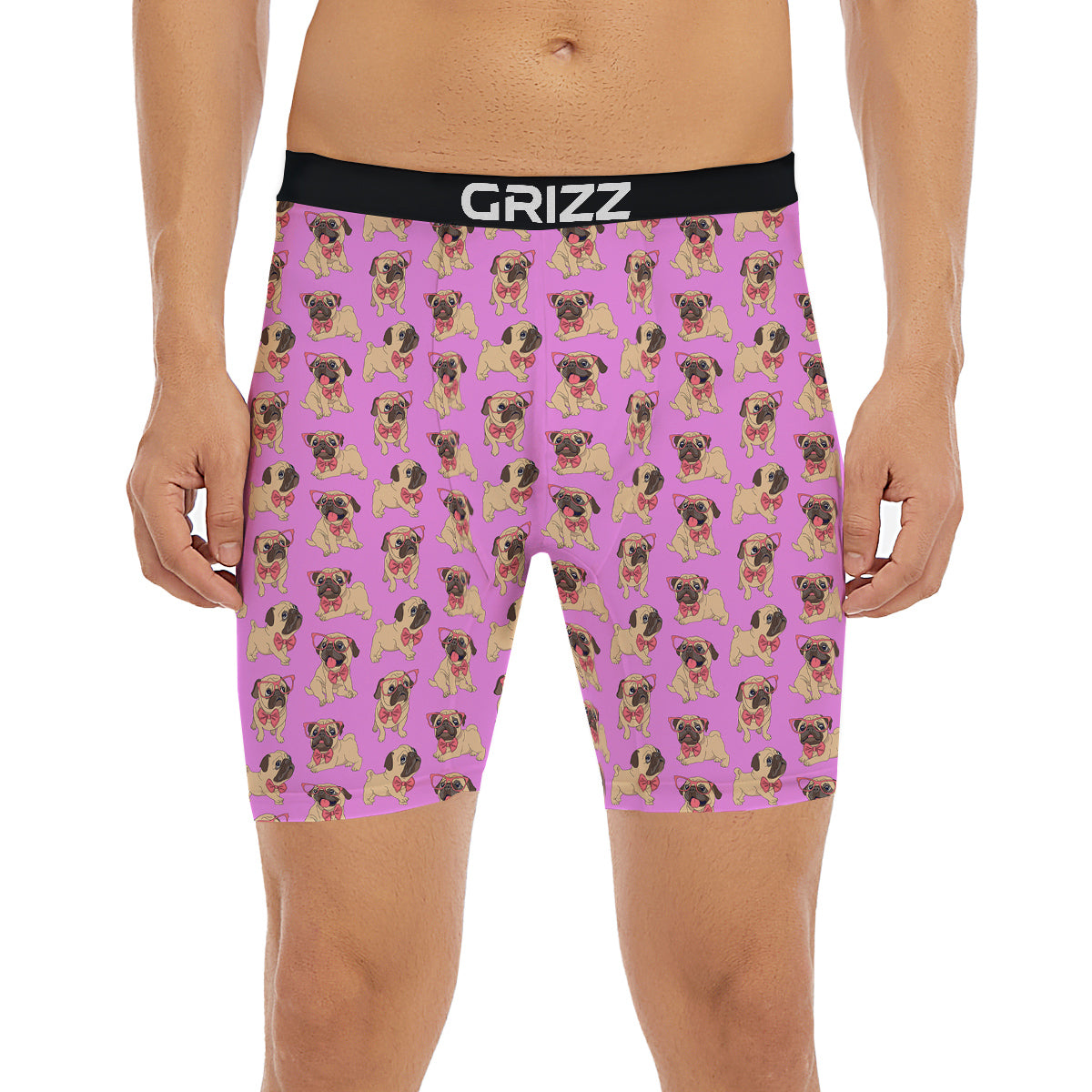 Pug Cute Print Pattern Boxer Briefs-grizzshop
