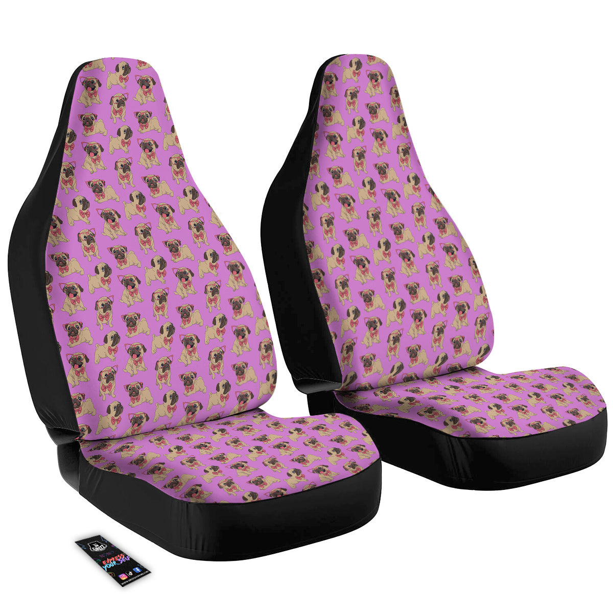 Pug Cute Print Pattern Car Seat Covers-grizzshop