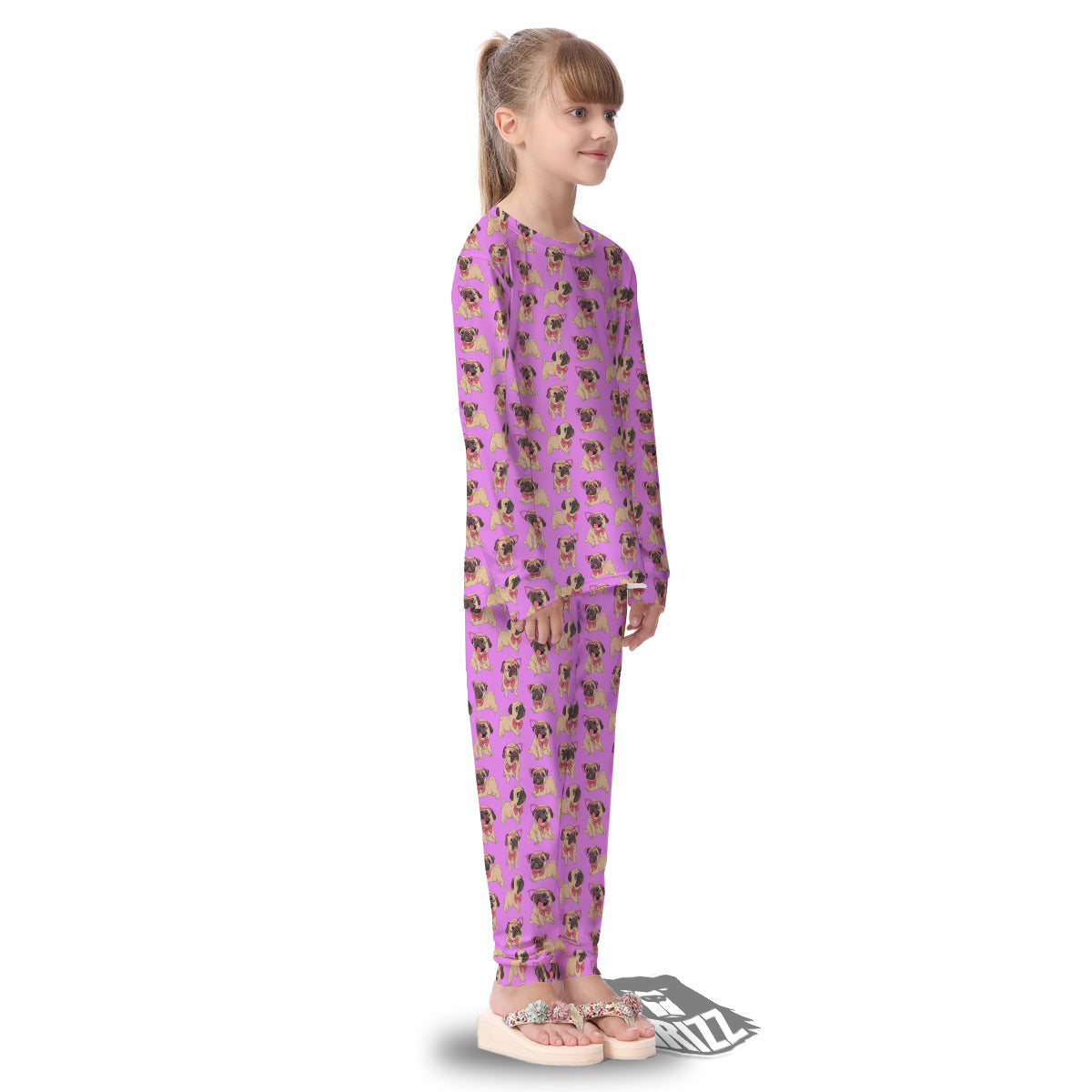 Pug Cute Print Pattern Kid's Pajamas-grizzshop
