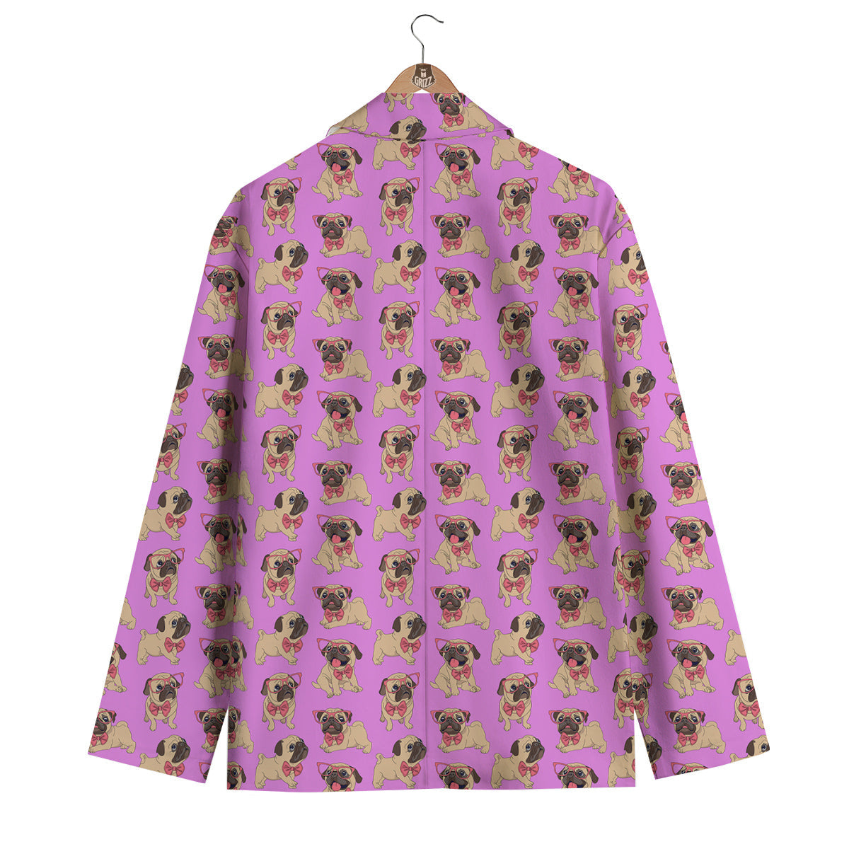 Pug Cute Print Pattern Men's Blazer-grizzshop