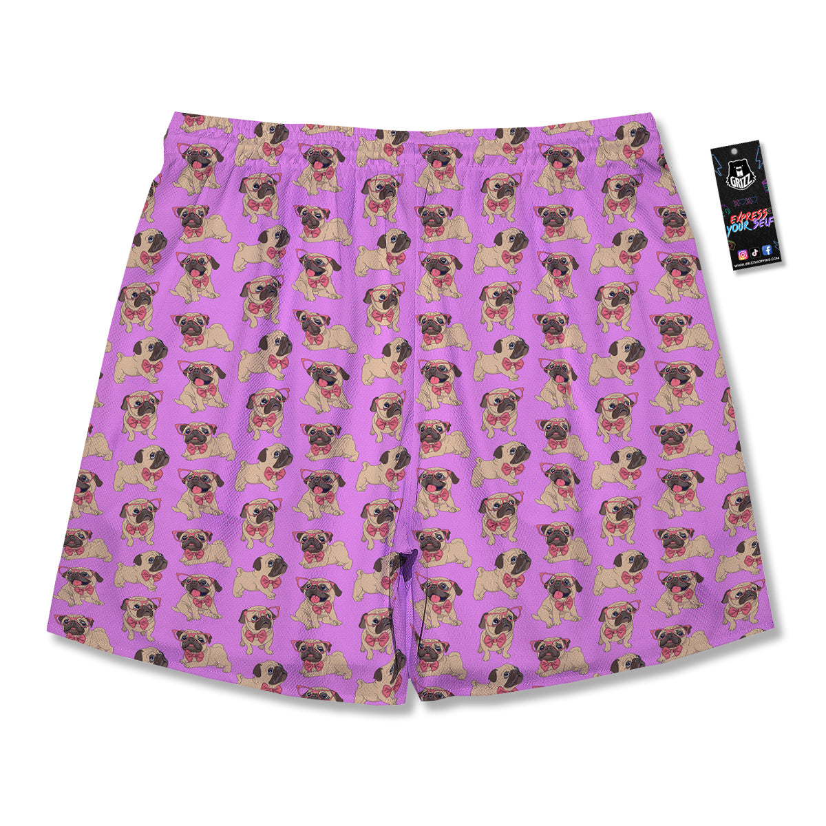 Pug Cute Print Pattern Men's Running Shorts-grizzshop