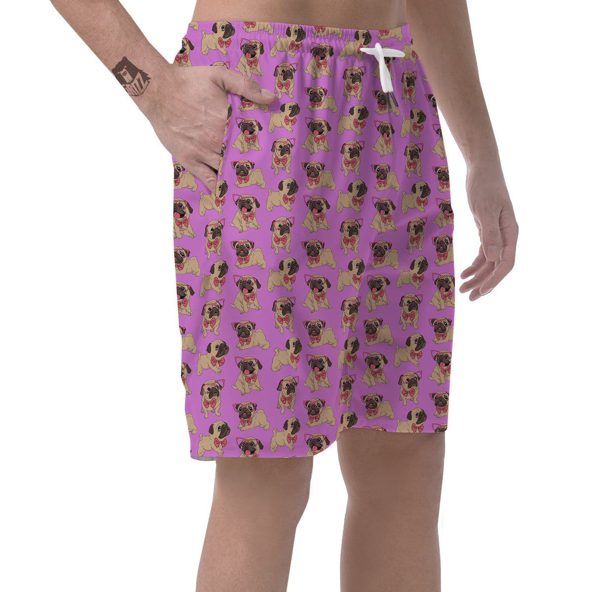 Pug Cute Print Pattern Men's Shorts-grizzshop