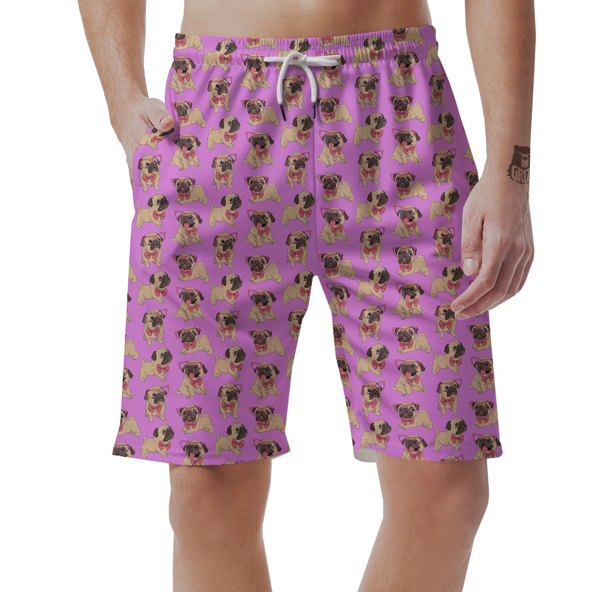 Pug Cute Print Pattern Men's Shorts-grizzshop
