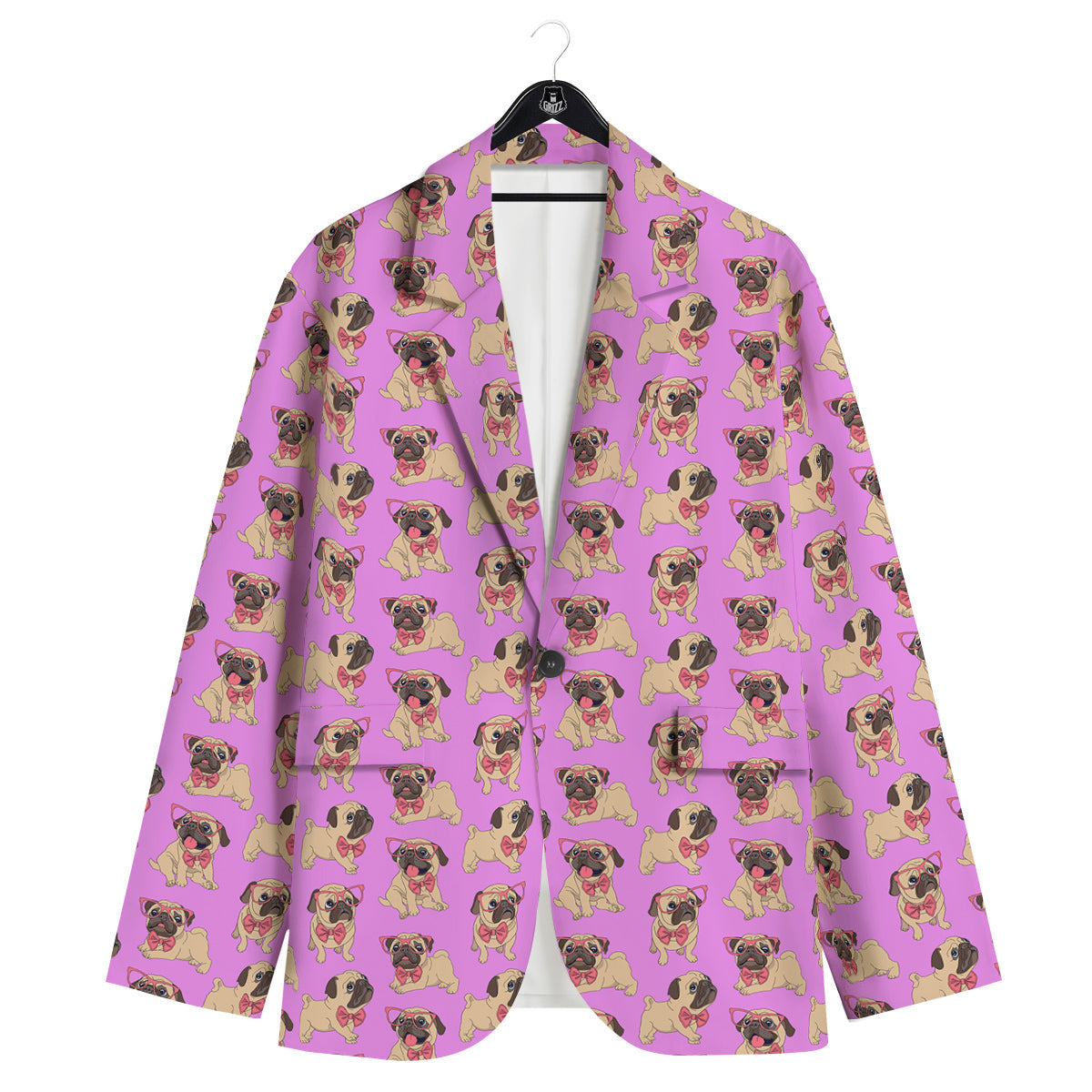 Pug Cute Print Pattern Men's Sport Coat-grizzshop