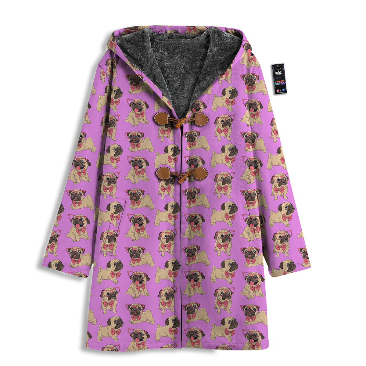 Pug Cute Print Pattern Men's Windbreaker Jacket-grizzshop
