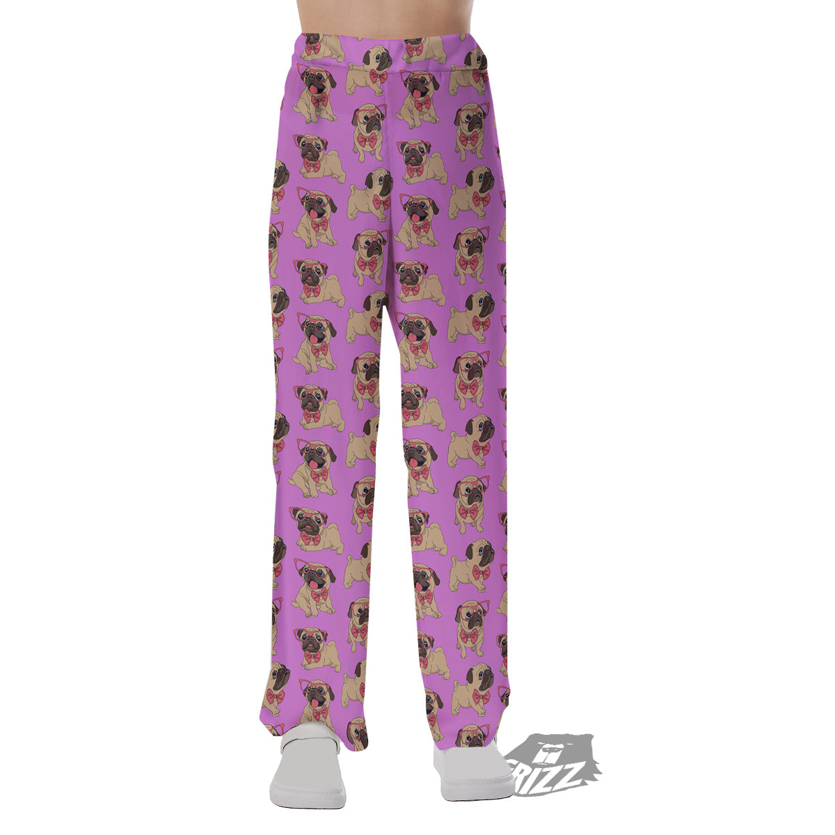 Pug Cute Print Pattern Pajama Pants-grizzshop
