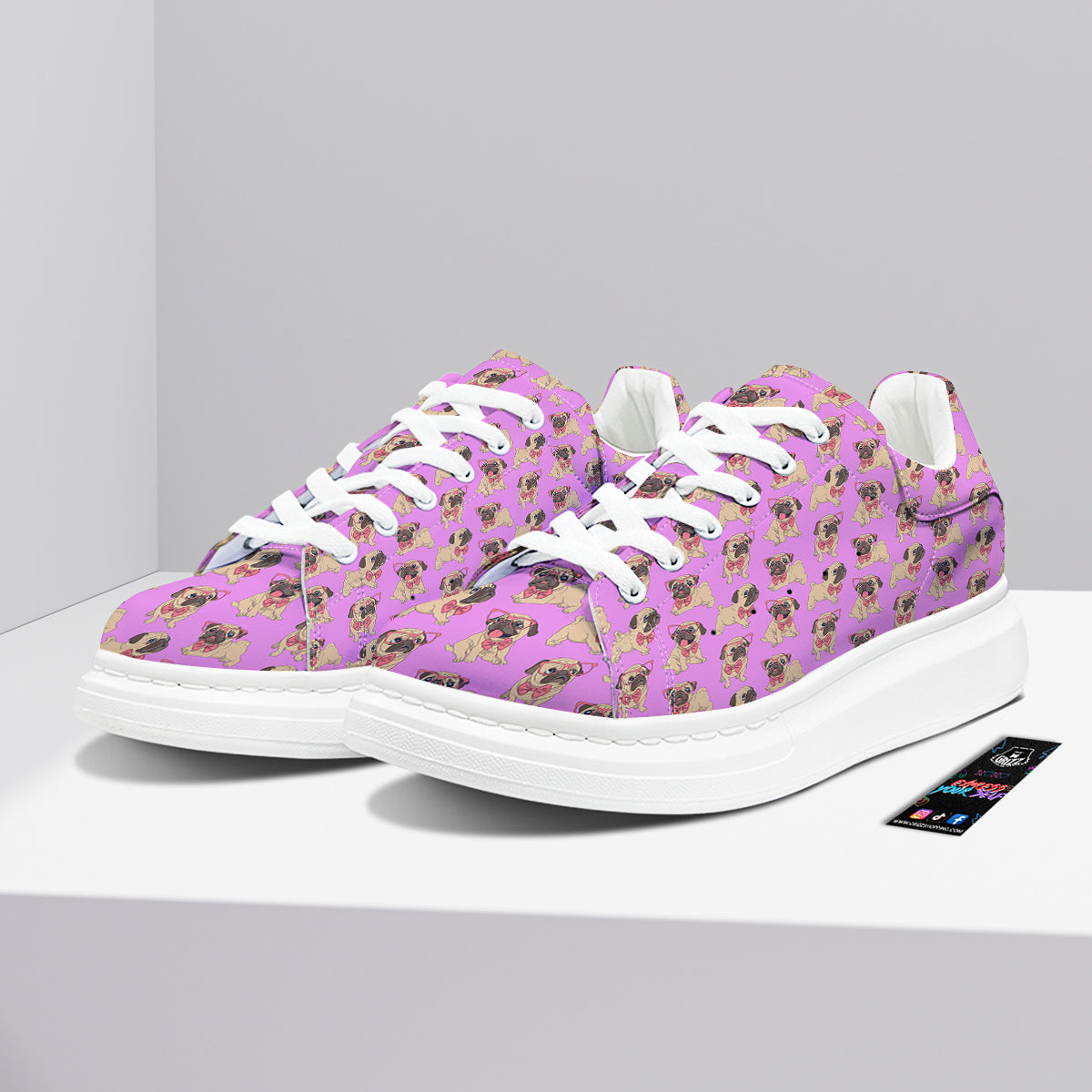 Pug Cute Print Pattern Platform Shoes-grizzshop