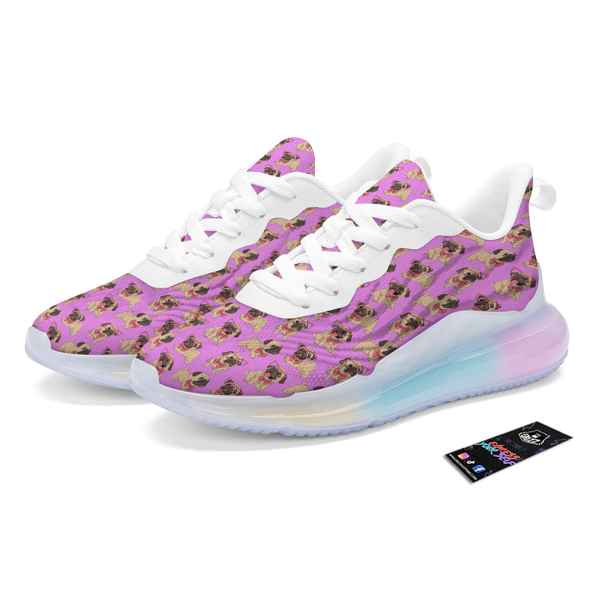 Pug Cute Print Pattern Running Sneakers-grizzshop