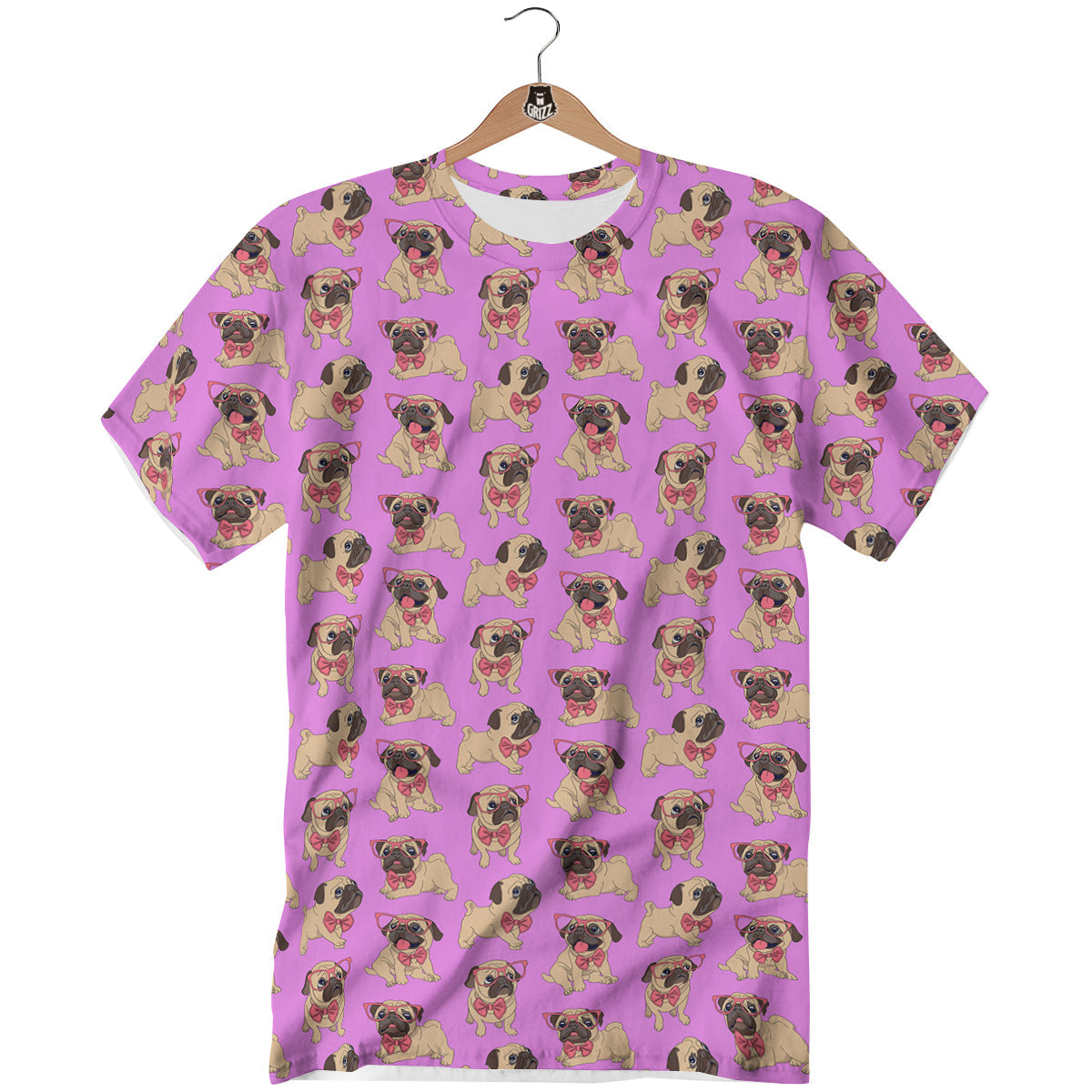 Pug Cute Print Pattern T-Shirt-grizzshop