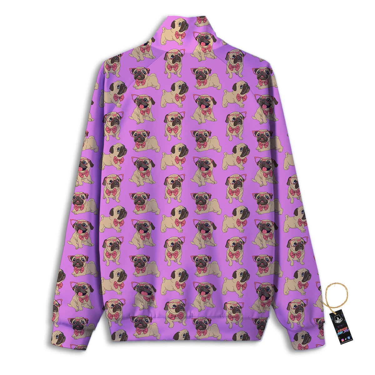 Pug Cute Print Pattern Track Jacket-grizzshop