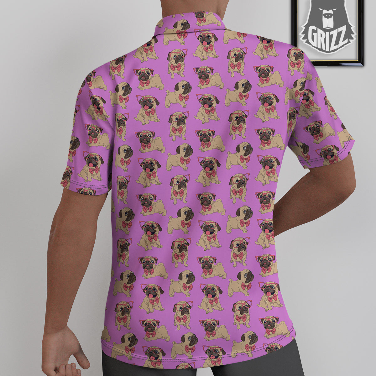 Pug Cute Print Pattern Untucked Shirts-grizzshop