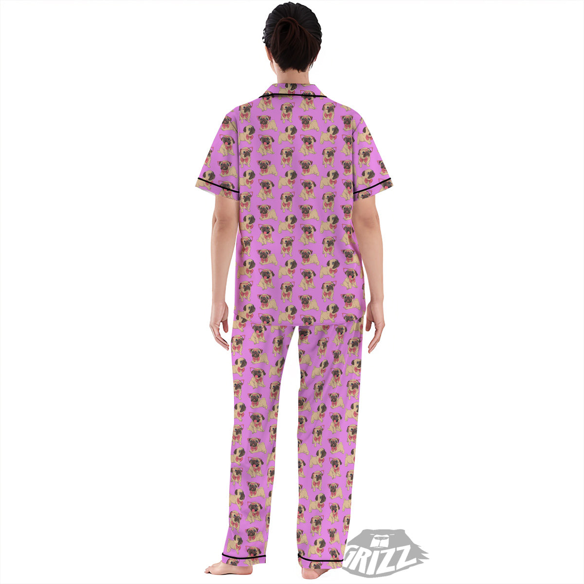 Pug Cute Print Pattern Women's Pajamas Set-grizzshop