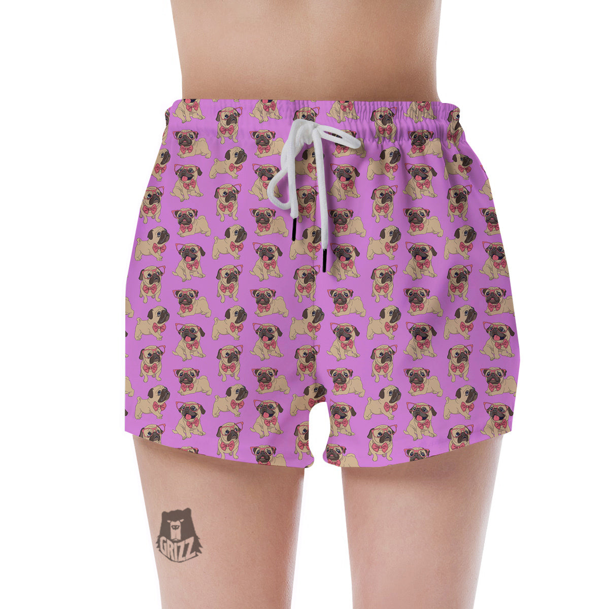 Pug Cute Print Pattern Women's Shorts-grizzshop