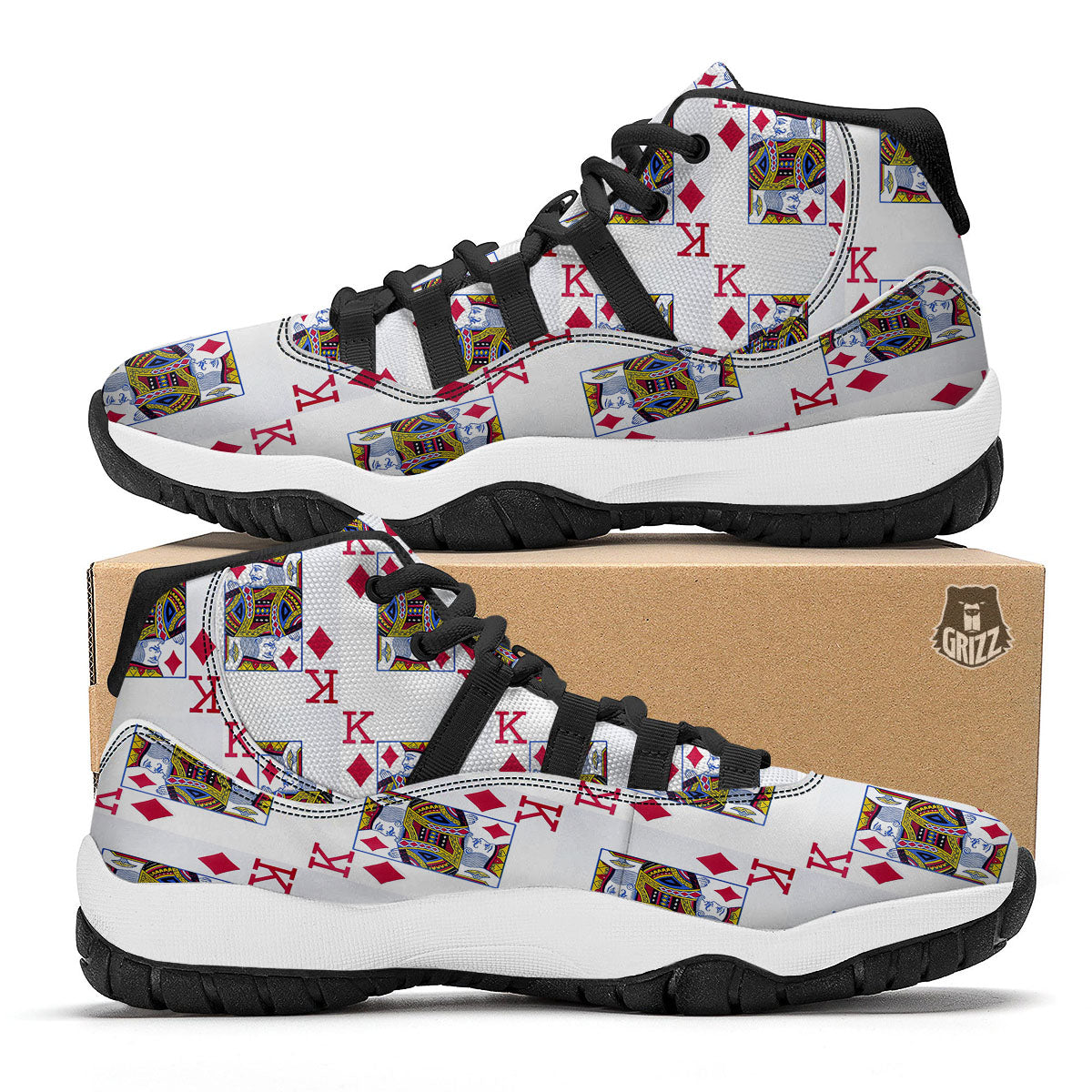 Pug Geometric Print Pattern Black Bball Shoes-grizzshop