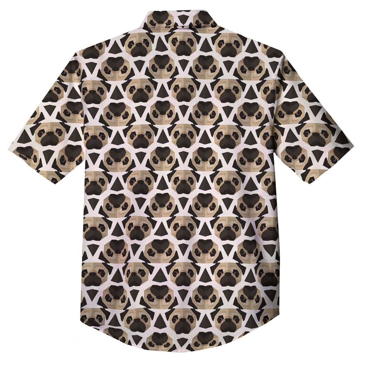 Pug Geometric Print Pattern Button Up Shirt-grizzshop